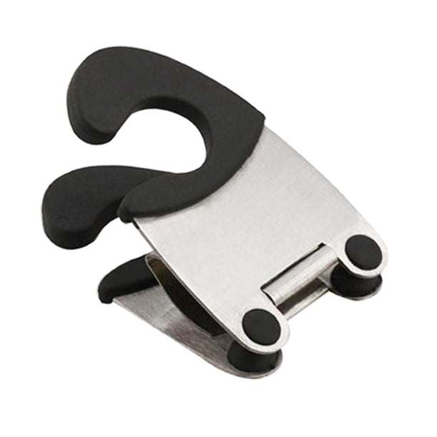Clip lateral para olla / / cuenco de material acero inoxidable, abrazadera anti-calor, soporte de licencia anti-escaldaduras de goma, aparato de cocina para Negro perfecl Clip lateral para olla de acero inoxidable