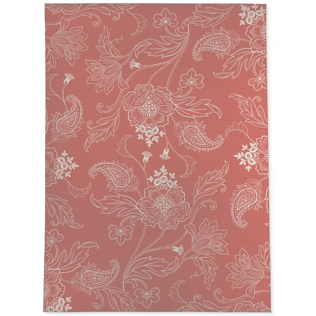 JACOBEAN FLORAL CORAL Area Rug By Kavka Designs