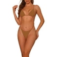 thumbnail image 1 of INSPIRE CHIC Conjuntos de Bikini de Triángulo con Estampado de Leopardo para Mujeres, Monokini de Una Pieza con Cintura Ajustable Criss Cross, Traje de Baño Grande Color Russet, 1 of 5