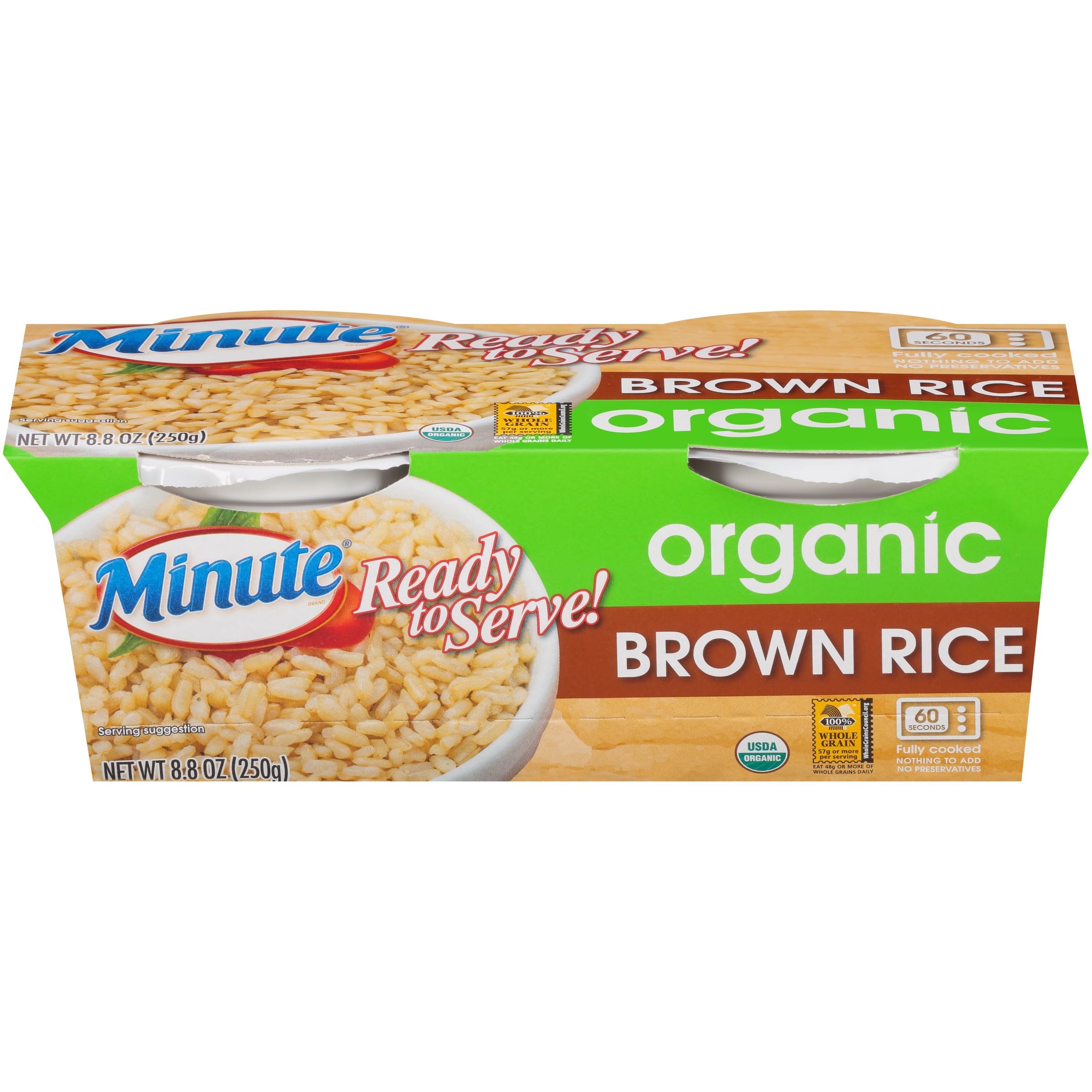 Minute Organic Brown Rice, 8.8 oz