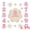 Pink, variant on Unique Bargains Wooden Flower Wall Art Decor Layered Floral Wood Sign Pink 6.3in