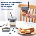 thumbnail image 3 of 2 Glass Overnight Oats Jars With Lids And Spoons For Milk, Cereal, Fruit Storage Mason Overnight Oats Jars (350ml), 3 of 4