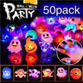 thumbnail image 1 of Matsuzay 50 piezas de luces de anillo para adultos interesantes, suministros para fiestas de Halloween para niños, anillos intermitentes LED, Iluminación y accesorios, 1 of 6