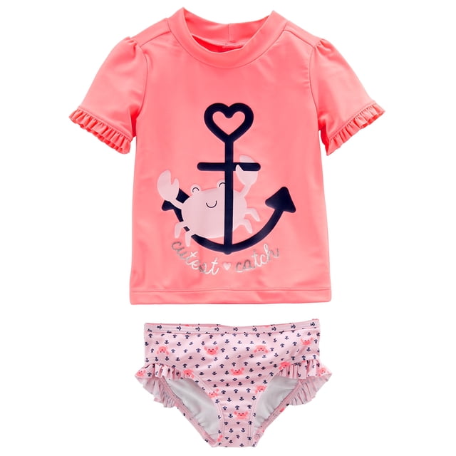 Set Rashguard Simple Joys de Carter's Girls 3T con UV 50+