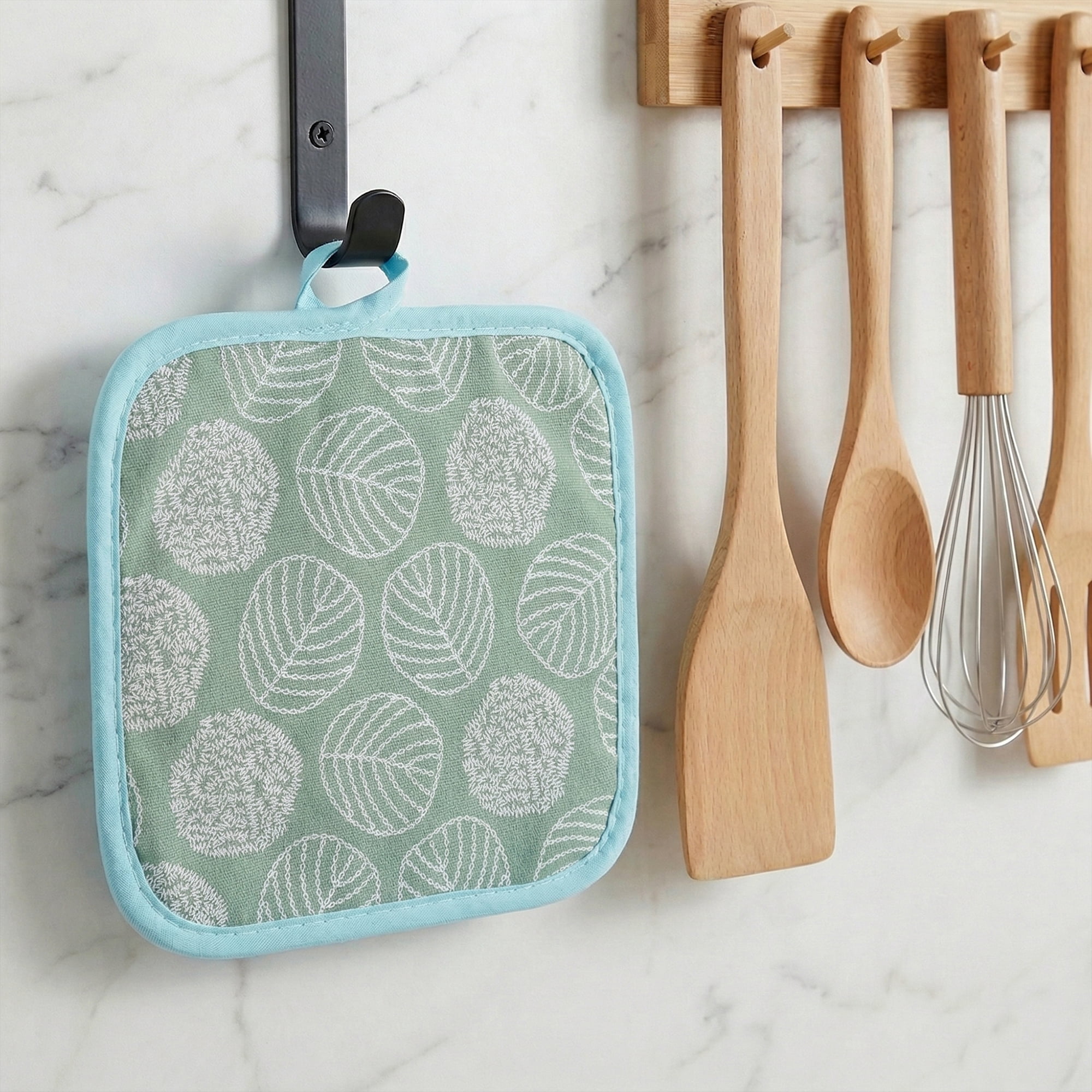 Unique Bargains Pot Holders Heat Resistant Non Slip Hot Pads for Kitchen Baking Green 4Pcs
