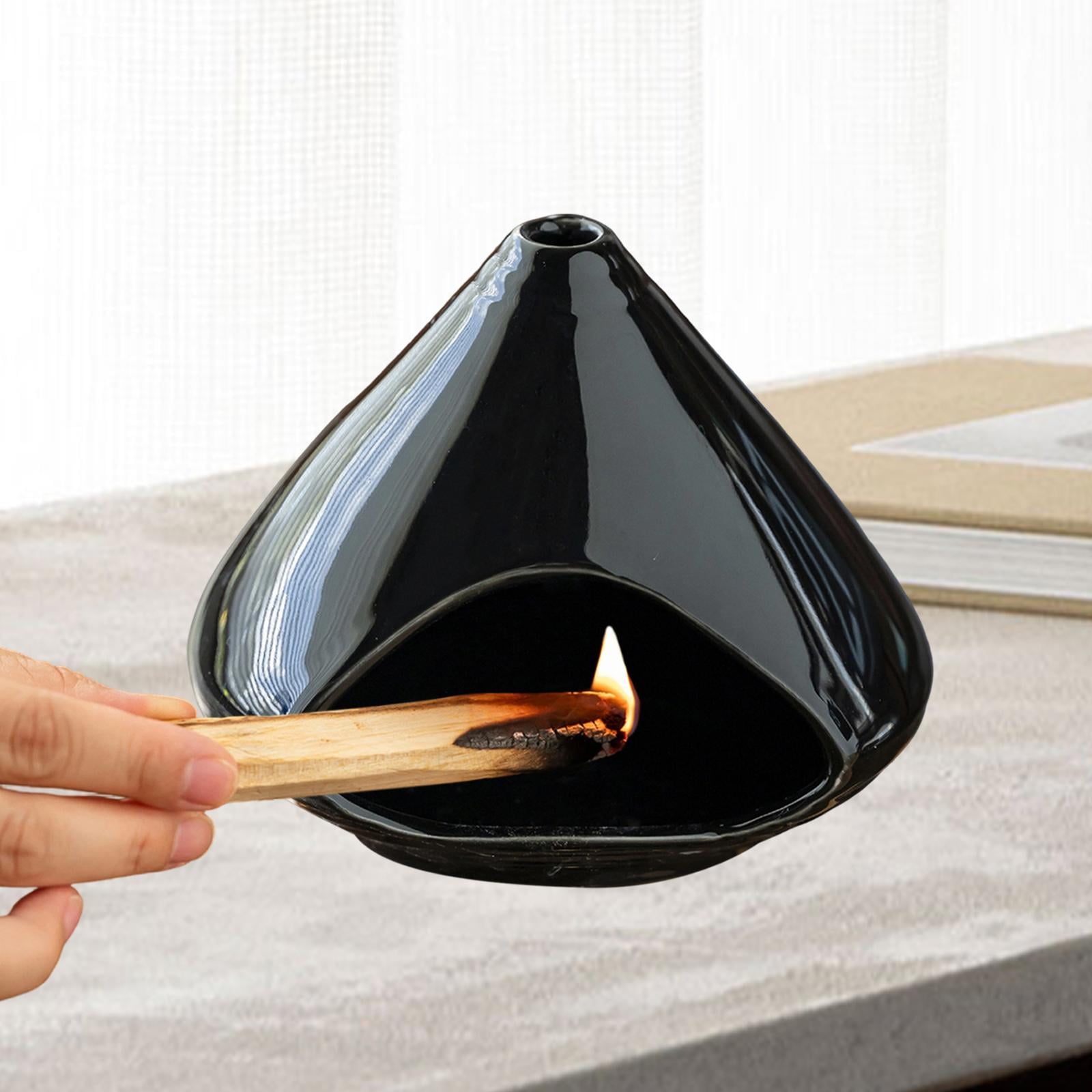 Incense Holder Palo Santo Burner Ceramic Tray Heat Resistant Design for Bedroom Living Room Meditation