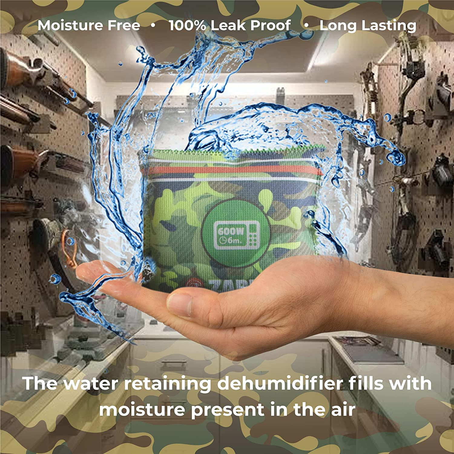 Rechargeable Desiccant Dehumidifier Bags for Gun Safe - Reusable Moisture Absorbers - 4 Pack