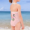 thumbnail image 4 of SEANATIVE One Piece Swimwear for Girls Skin-Friendly Kids Girls Swimsuit Tankini Soft Mushroom Hedgehog Lace Up Bathing Suit Pink Size 7-8 Y, 4 of 5