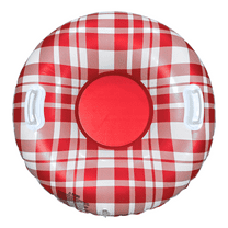 Inflatable Red Plaid Snow Tube Sleds, Vinyl, Children's Winter Accessories, Ages 3  by MinnARK