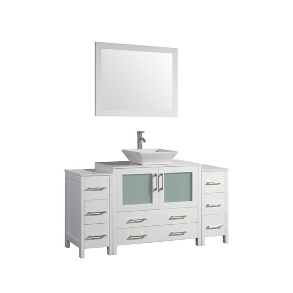 Vanity Art VA3136-60W 60 in. Single Sink Bathroom Vanity Set, White