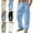 Sky Blue, variant on Xzbqbs Mens Cotton Linen Cargo Pants Casual Elastic Waist Drawstring Pants Loose Fit Summer Beach Yoga Travel Pants with Pocket