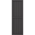 thumbnail image 4 of Ekena Millwork 17 1/2"W x 48"H Americraft Five Board Exterior Real Wood Two Equal Panel Framed Board-n-Batten Shutters (Per Pair), Shadow Mountain, 4 of 9