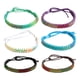 thumbnail image 1 of Juego de 6 pulseras de cuerda de cera tejidas a mano para mujeres y niñas (verde, morado, negro, blanco, café, azul), 1 of 5