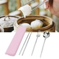 thumbnail image 4 of Chopsticks Spoon Fork, Non Slip Stainless Steel Cutlery Set Tableware Kit Shock Proof  For Office For Outdoor For Camping Silver, 4 of 8