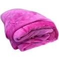 thumbnail image 4 of Soft Blanket Solid Color Coral Fleece Plush Microfiber Blanket Dark Pink Full Fleece, 4 of 5