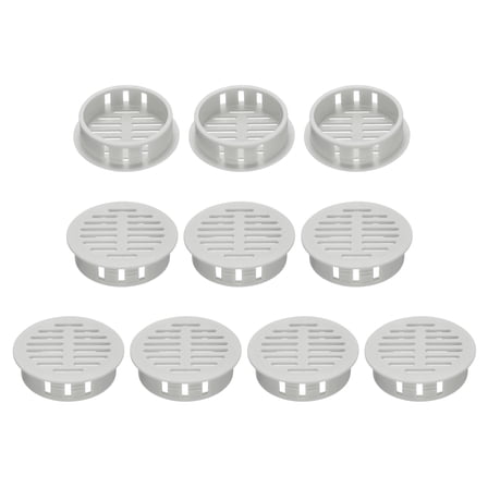 Uxcell 10Pcs 35mm/1.4in Air Vents Round Soffit Vents, Light Grey Soffit Vent Cover for Bathroom