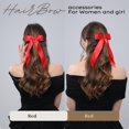 2 PCS Double Layer Hair Bows Red Hair Ribbon Clips Ponytail Holder ...