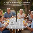 thumbnail image 3 of Round Outdoor Tablecloth with Umbrella Hole and Zipper, Light Gray Tablecloth with Elastic Waterproof, Minimalist Boho Abstract Ethnic Motifs Patio Table Covers for 31" - 35" Picnic Pool Tables, 3 of 9