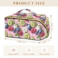 thumbnail image 4 of FORMRS Makeup Bag Travel Cosmetic Organizer for Women Fold Flat Zipper Pouch with Handle, Pink Blueberries, 4 of 8