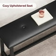 thumbnail image 4 of Dining Table Set for 4, Kitchen Table Set with 2 Upholstered Benches, Dining Room Table Set, Kitchen Table Set Metal and Wood Rectangular Dining Table for Small Space, Apartment, Retro Grey, 4 of 7