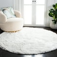 thumbnail image 2 of SAFAVIEH Ocean Amyas Solid Shag Area Rug, Ivory, 4' x 4' Round, 2 of 7
