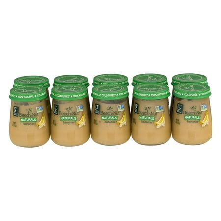 (10 pack) Beech-Nut Naturals Stage 1 Bananas Baby Food Puree, 4 oz