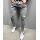 thumbnail image 1 of Pantalones vaqueros elásticos rasgados ajustados con bordado de motorista para hombre Tan Jianjun unisex, 1 of 2