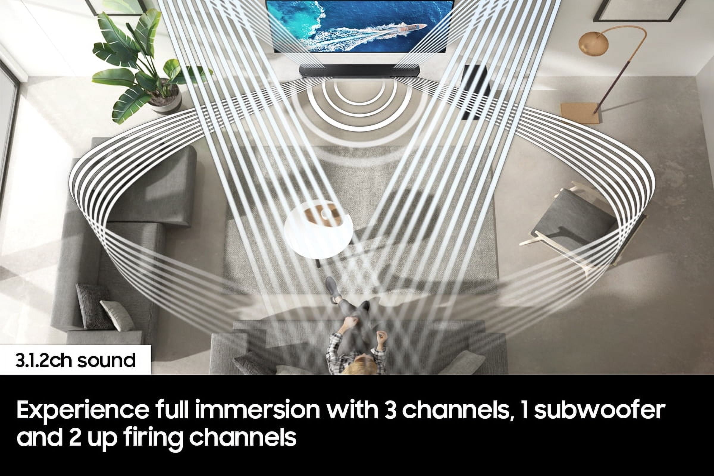 Samsung HW-S800B/ZA Indoor 3.1-Channel after Speaker Channel Configuration Dolby Atmos 45.7 in Sound Bar with Accessories Included, Black, 1 Pack
