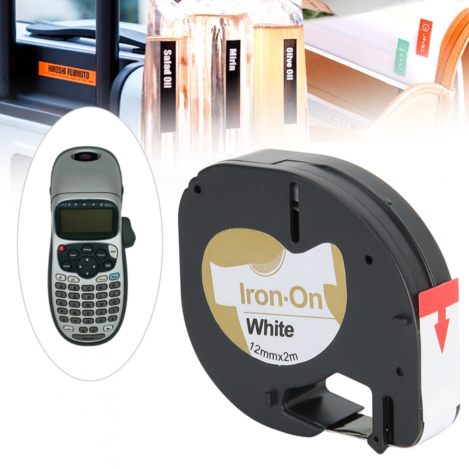 YLSHRF Print Label Tape Fabric Ironing Ribbon Black On White For Dymo