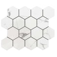 thumbnail image 3 of The Tile Life Stately Hex Calacatta Porcelain Hexagon Mosaic Tile - 11 x 14 in. - Polished - 6-Piece - Floor, Wall & Backsplash, 3 of 13
