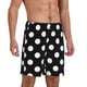 thumbnail image 2 of Balery Black and White Polka Dot Pantalones cortos de pijama de punto de algodón para hombre con cinturilla y bolsillos-Small, 2 of 6