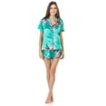 thumbnail image 2 of Ashford & Brooks Women's Satin Short Sleeve Pajama Shorts Set, 2 of 5