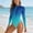 Light Blue, variant on Long Sleeve Swimsuits for Women Bathing Suit Rash Guard Modest Surf Gradient One Piece Zip Swimwear