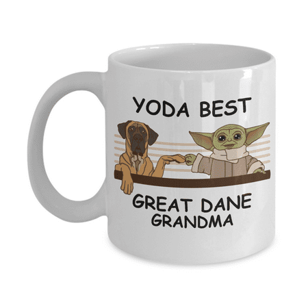 

Yoda Best Great Dane Grandma - Novelty Gift Mugs for Dog Lovers - Co-Workers Birthday Present Anniversary Valentines Special Occasion Dads Moms Family Christmas - 11oz Funny Coffee Mug