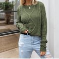 thumbnail image 5 of Jjayotai Women's Cropped Sweater, 2024 Fall Mock Neck Long Sleeve Sweaters, Soft Trendy Ribbed Knit Cute Ladies Pullover Jumper Tops Green XL, 5 of 8