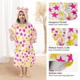 thumbnail image 3 of FORMRS Wearable Blanket Hoodie with Sleeves for Kids Cozy Flannel Sweatshirt, Beige Stars, 3 of 7
