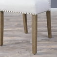 BELLEZE Set of (2) Dining Chairs Linen Armless Nailhead Trim Accent Elegant Side Chair Wooden ...