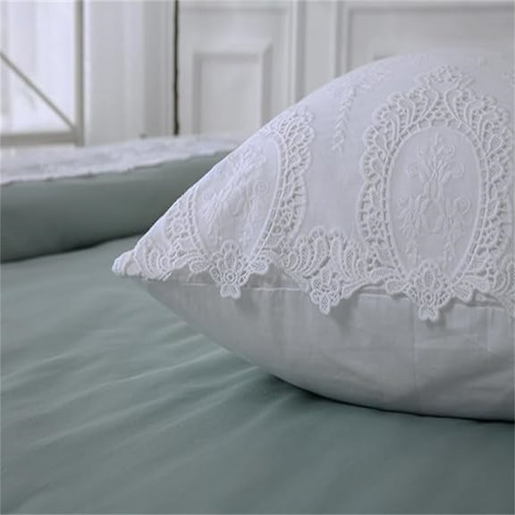 2-Pack White Hollowed Out Lace Pillowcases Battenburg Lace Pillow Shams French Luxury Elegant Look 100% Cotton Standard Size