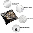 thumbnail image 4 of BANET Throw Pillow Cover Pattern of Gold Rose Flowers on Floral Modern Drawing Pillowcase Home Decorative Square Pillow Case Cushion Cover 20x20in, 4 of 5