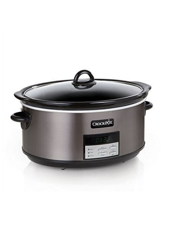 Crockpot 8-Quart Slow Cooker, Programmable, Black Stainless Collection