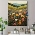 thumbnail image 4 of Qisvanset 12x16 Inch Wildflower Meadow Canvas Wall Art, Rolling Hill Nature Scenery Countryside Style Home Decor, 4 of 8