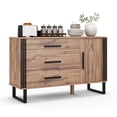 thumbnail image 6 of Amijoy Sideboard Buffet Cabinet, Credenza Storage Cabinet w/3 Drawers, 1 Door & 1 Adjustable Shelf, Vintage Accent Cabinet Console Table for Kitchen, 6 of 7