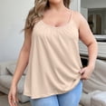 thumbnail image 5 of Tank Tops for Women Sleeveless Crew Neck Thin Strap Baggy Built-in Bra Dressy Cami Tank Summer Sleeveless Tops Casual Shirts Plus Size Breathable Basic Trendy Beach Undershirt,Khaki,XL, 5 of 8