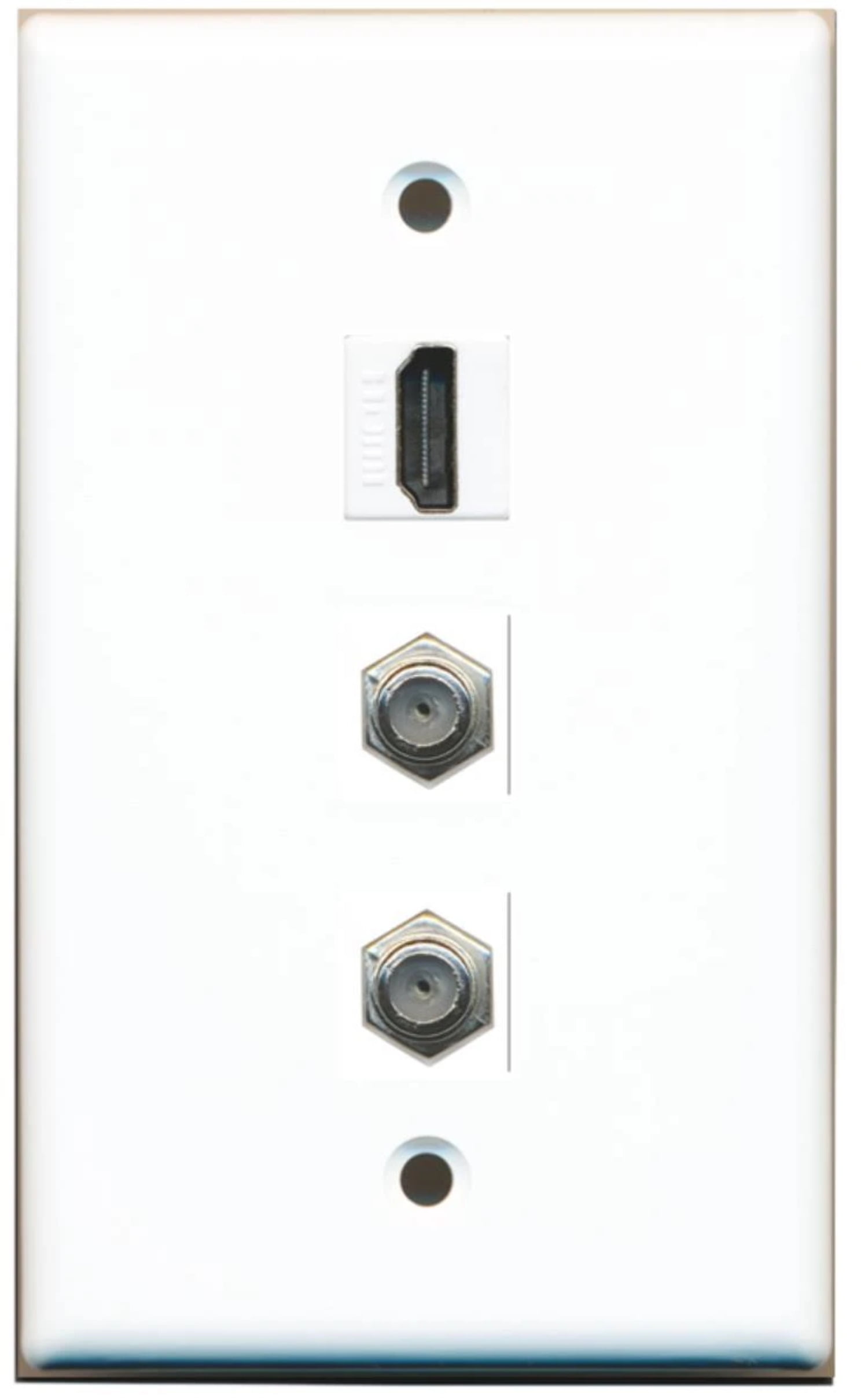 1 Port HDMI 2 Port Coax Cable TV- Wall Plate Solid - Walmart.com