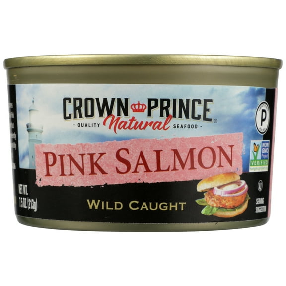 Crown Prince Natural Pink Salmon-Low In Sodium, 7.5 oz