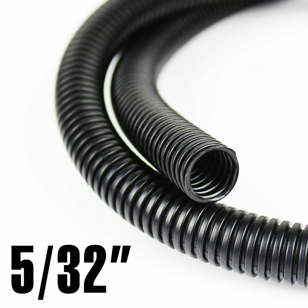 Black Electriduct 3//8 Split Nylon Wire Loom Tubing Corrugated Slit Flexible Conduit 50 Feet