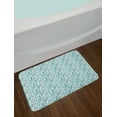 thumbnail image 2 of Floral Bath Mat, Random Scribbles of Flower Motifs Paintbrush Strokes, Plush Bathroom Decor Mat with Non Slip Backing, 29.5" X 17.5", Turquoise Sky Blue, by Ambesonne, 2 of 2