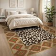 thumbnail image 3 of ODIKA 8'x10' Washable Area Rug Spotted Boho Southwestern Border Fabric Table Placemat Cow Print Playful for Dining Room, Large Office, Lounge, Non-Slip Chair-Friendly Mat, 3 of 7