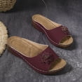 thumbnail image 6 of Slippers for Women,Stylish Opentoe Wedges With Leather Top And Flower Slippers Are Comfortable Shoes With Temperament,Womens Slippers,,6.5, 6 of 9
