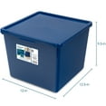 thumbnail image 3 of Your Zone Kids Large Plastic Stacking Storage Bin with Lid, Blue, 12 in x 12.4 in x 9.4 in, 3 of 8